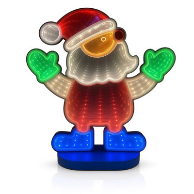 Christmas Santa 3D Infinity LED Window Light - 111 LEDs, USB Powered ...