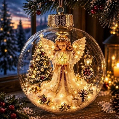 Christmas Santa Claus Light Up Ball Hanging Ornament Home Decor