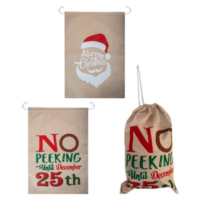 Christmas Santa Sack Xmas Themed 2 Varied Designs X 1 70x50cm Christmas ...