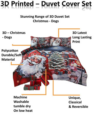 Christmas Santa Vibes Xmas DUVET SET 3D Print Polycotton Bedding Set