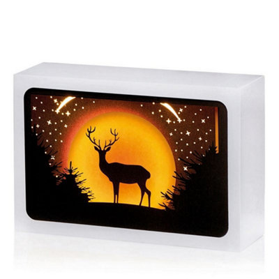 Christmas Shop Diorama Moonlit Scene Light Reindeer (One Size) Price Comparisons | Compare The Build