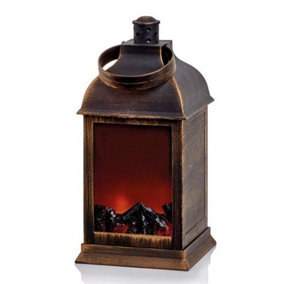 Christmas Shop Fireplace Lantern Decoration Antique Gold Rounded (One Size)