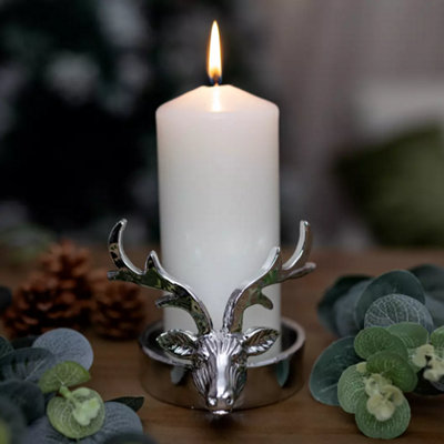 Christmas Silver Stag Candle Holder DIY at B&Q