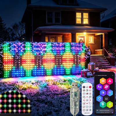 Christmas Smart Net Lights 1.6x3.2m 512 LED RGB with App Outdoor Mesh ...