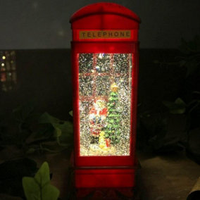 Christmas Snow Globes Red Phone Box Light Up Globe - Large Durable Christmas Lantern