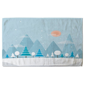 Christmas snow nature background (bath towel) / Default Title