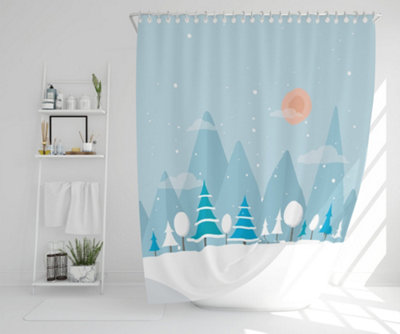 Christmas snow nature background (shower curtain) / Default Title Price Comparisons | Compare The Build