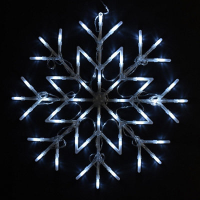 Christmas Snowflake 50 LED Light - COOL WHITE | DIY at B&Q