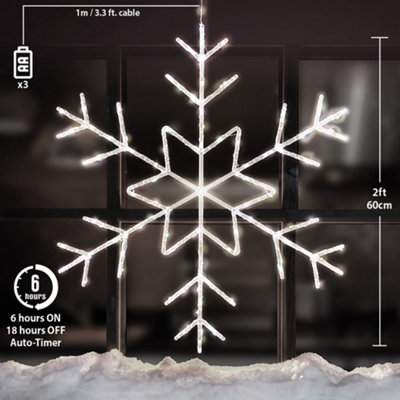 Battery operated outdoor snowflake lights 2025