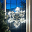 Christmas Snowflake Window/Wall Decoration with 192 LED Lights - Cool White - Indoor and Outdoor