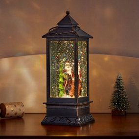 Christmas Snowglobe LED Lantern with Santa
