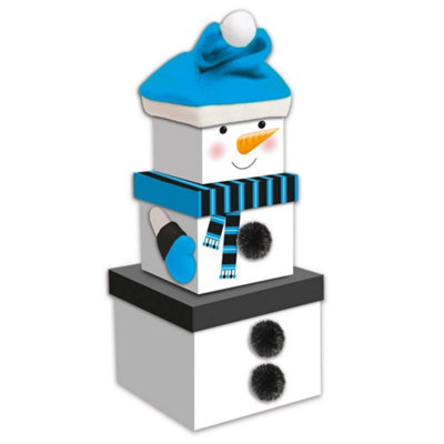 Christmas Snowman Design 3 Piece Stacking Nested Boxes