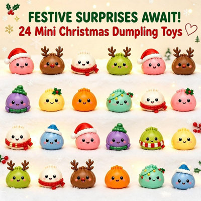 Christmas Squishy Advent Calendar, 24 Day Countdown Dumpling Shape ...