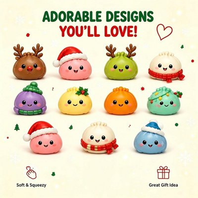 Christmas Squishy Advent Calendar, 24 Day Countdown Dumpling Shape ...