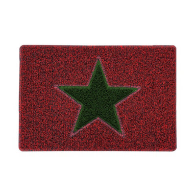 Christmas Star PVC Spaghetti Doormat 60cm x 40cm