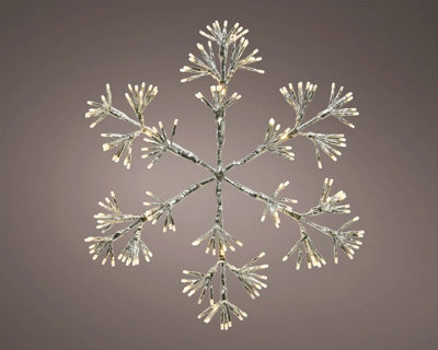 Christmas Starburst Snowflake Decoration 192 Warm White LED Lights - 48cm