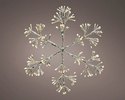 Christmas Starburst Snowflake Decoration 336 Warm White LED Lights - 78cm Price Comparisons | Compare The Build