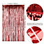 Christmas Tinsel Foil Fringe Curtain Backdrop Background, 1 x 2.5M, Red