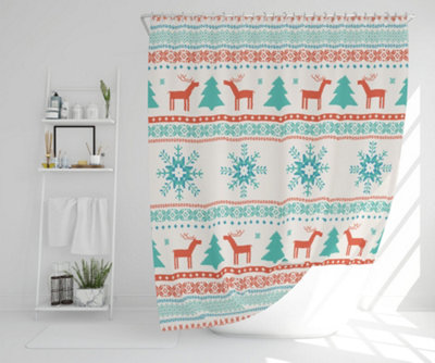 Christmas traditional knitted (shower curtain) / Default Title Price Comparisons | Compare The Build