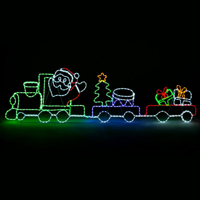 Christmas Train Rope Light Outdoor Decoration LED Xmas Garden Silhouette 258cm