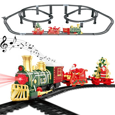 Christmas Train Set with Santa Claus, Holiday Train Track Set with ...