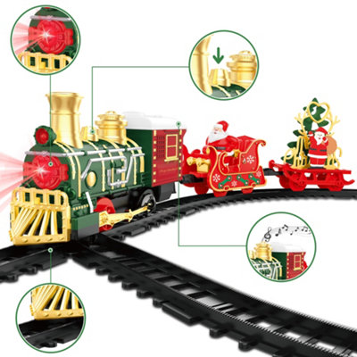 Christmas Train Set with Santa Claus, Holiday Train Track Set with ...