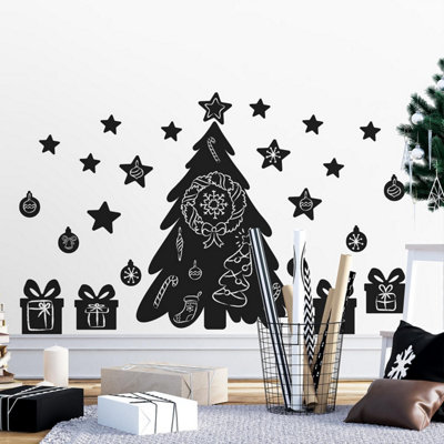 Christmas Tree Blackboard Stickers Set Wall Stickers Living room DIY Home Decorations