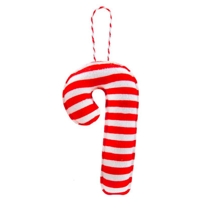 Christmas Tree Decoration Hanging Fabric Candy Cane X 1 12.5cm Candy Cane