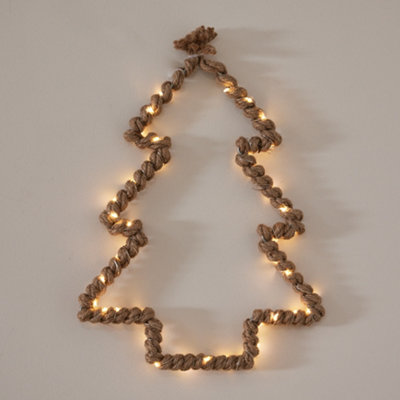 Christmas Tree Design Natural Jute Christmas Decoration Light