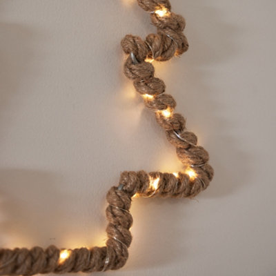 Christmas Tree Design Natural Jute Christmas Decoration Light - 3