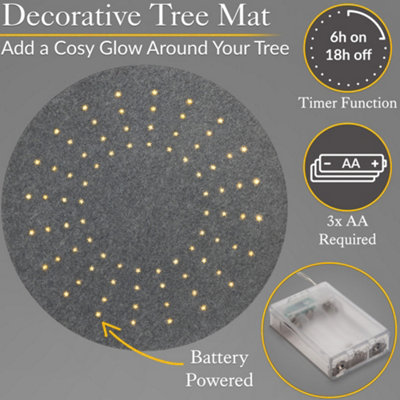 Christmas Tree Mat Felt Floor Protector Light Up LED Stars Battery ...