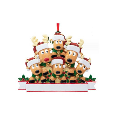 Christmas Tree Ornament  Santa family  Xmas Tree Deer 6H