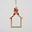 Christmas Tree Ornaments Wooden Aesthetic Hanging Decorations set of 3 pcs Xmas DIY Holiday Home Décor