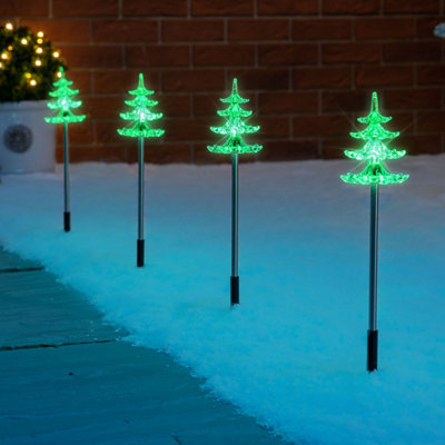 Battery operated outdoor christmas stake deals lights