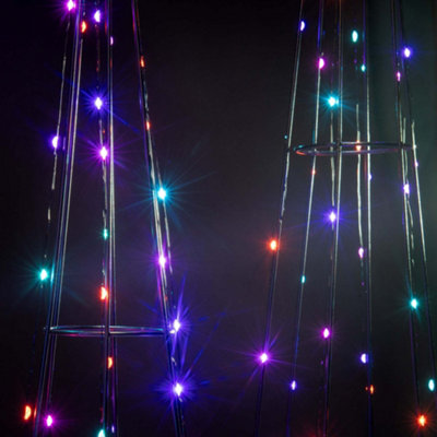 Christmas Tree Pathway Pyramid Cone LED Decorations Set of 3 Multi ...