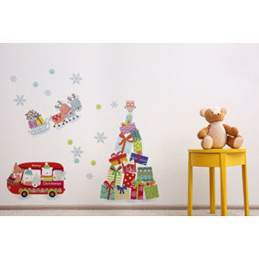 Christmas Tree Reindeer Wall Stickers Living room DIY Home Decorations