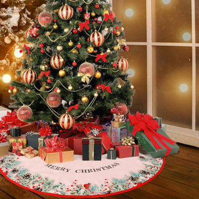 Christmas Tree Skirt 36 Inch Christmas Tree Decorations Red
