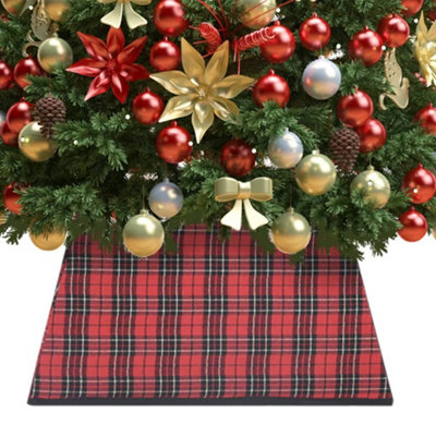 Christmas Tree Skirt Red and Black 48x48x25 cm