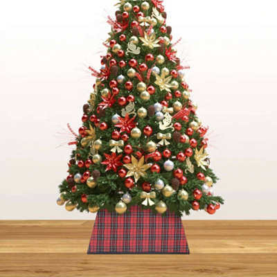 Christmas Tree Skirt Red and Black 48x48x25 cm - 3