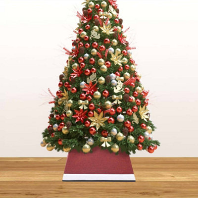 Christmas Tree Skirt Red and White 48x48x25 cm - 3