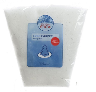 Christmas Tree Skirt Snow Blanket Carpet With Glitter 39 Inch 100cm Diameter