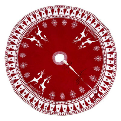 Christmas tree skirt, tree 122 cm 48 inch knitted tree with snowflake ...