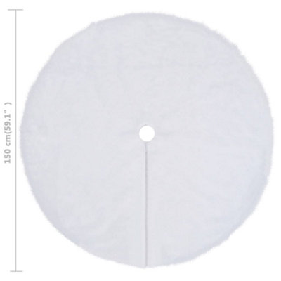 Christmas Tree Skirt White 150 cm Faux - 6