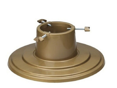 Christmas Tree Stand With Reservoir - Modern Design Real Xmas Tree Gold Round - 3