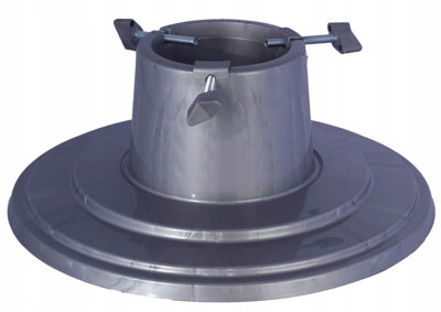 Christmas Tree Stand With Reservoir - Modern Design Real Xmas Tree Silver Round