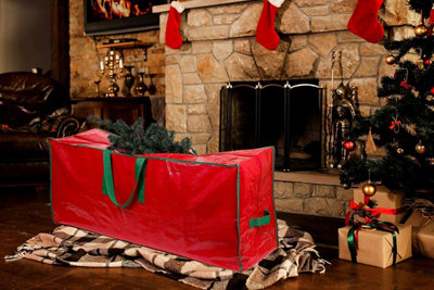 Christmas Tree Storage Bag - Stores Up To 7.5 Foot Disassembled Artificial Xmas Tree, Durable Waterproof Material Zippered Storage