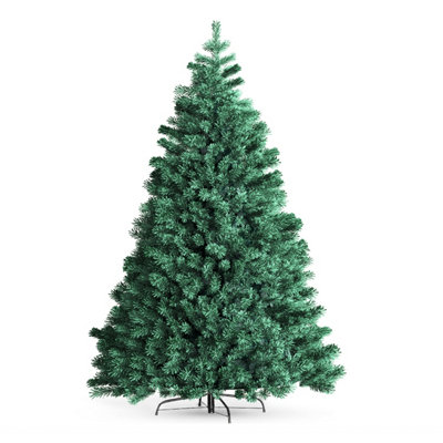 CHRISTMAS TREE WITH LUSH BRANCH TIPS AND FOLDING METAL STAND(210CM)