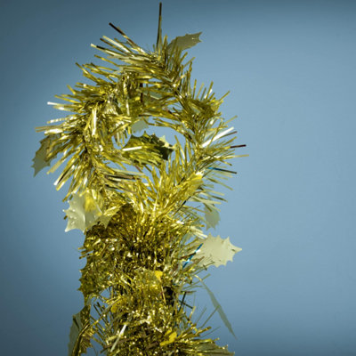 Christmas Tree World The 6ft/180cm Slim Gold Tinsel Pop Up Christmas Tree