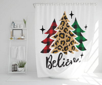 Christmas trees with leopard print (shower curtain) / Default Title Price Comparisons | Compare The Build