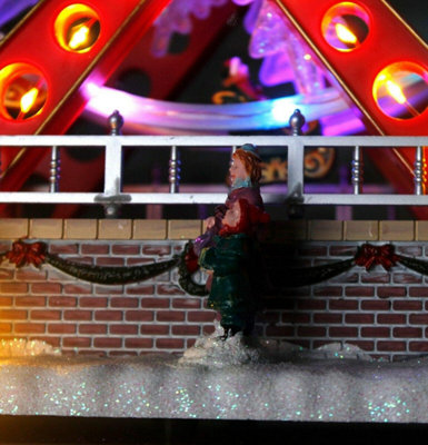 Christmas Turning Ferris Wheel Scene with LED's & Music - 3
